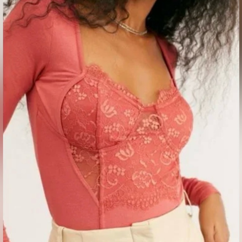 Free People Love Adorned Long Sleeve Top